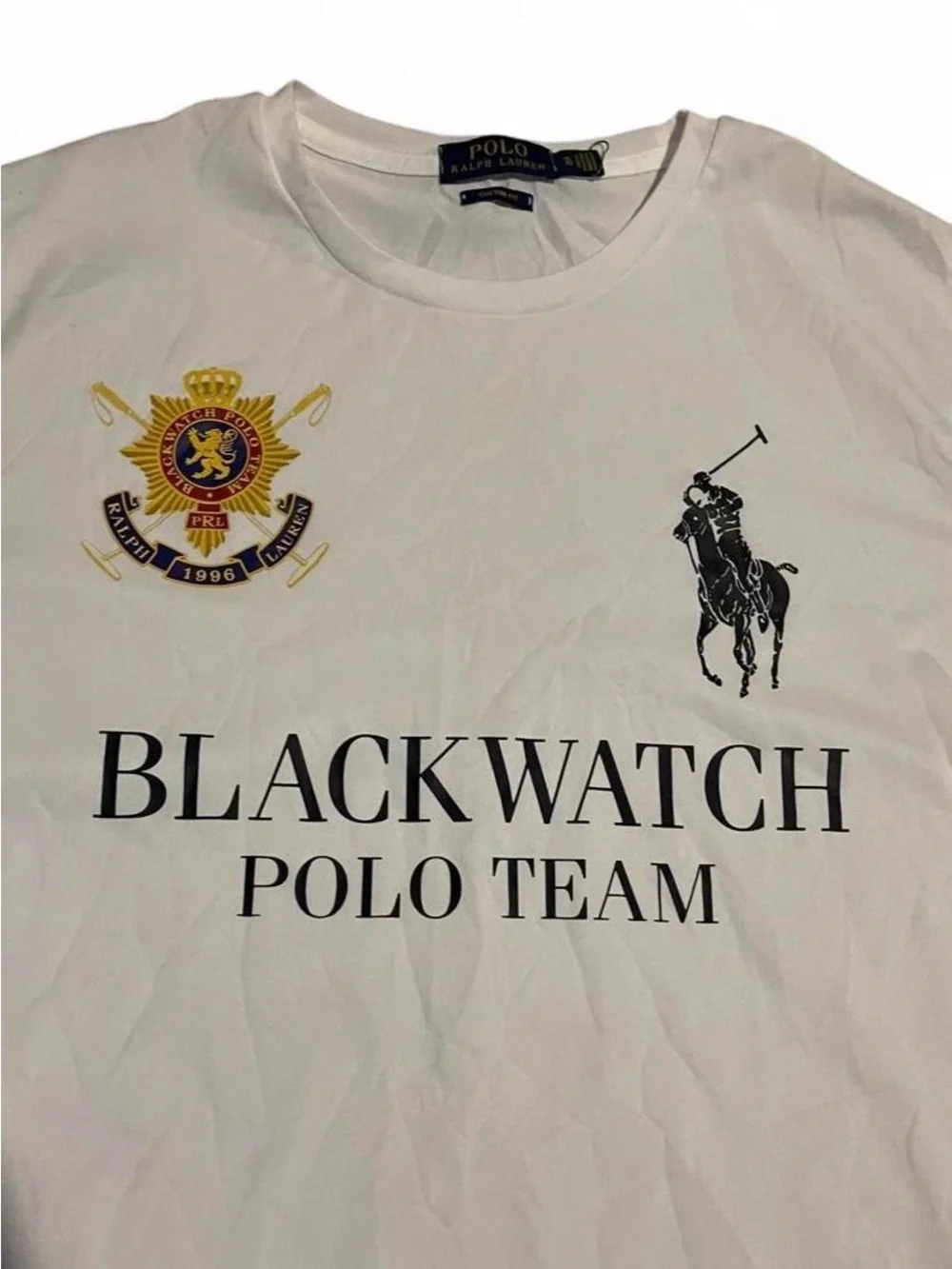 Polo Ralph Lauren Blackwatch Team Shirt Mens XL White Custom Fit Big Pony Crest